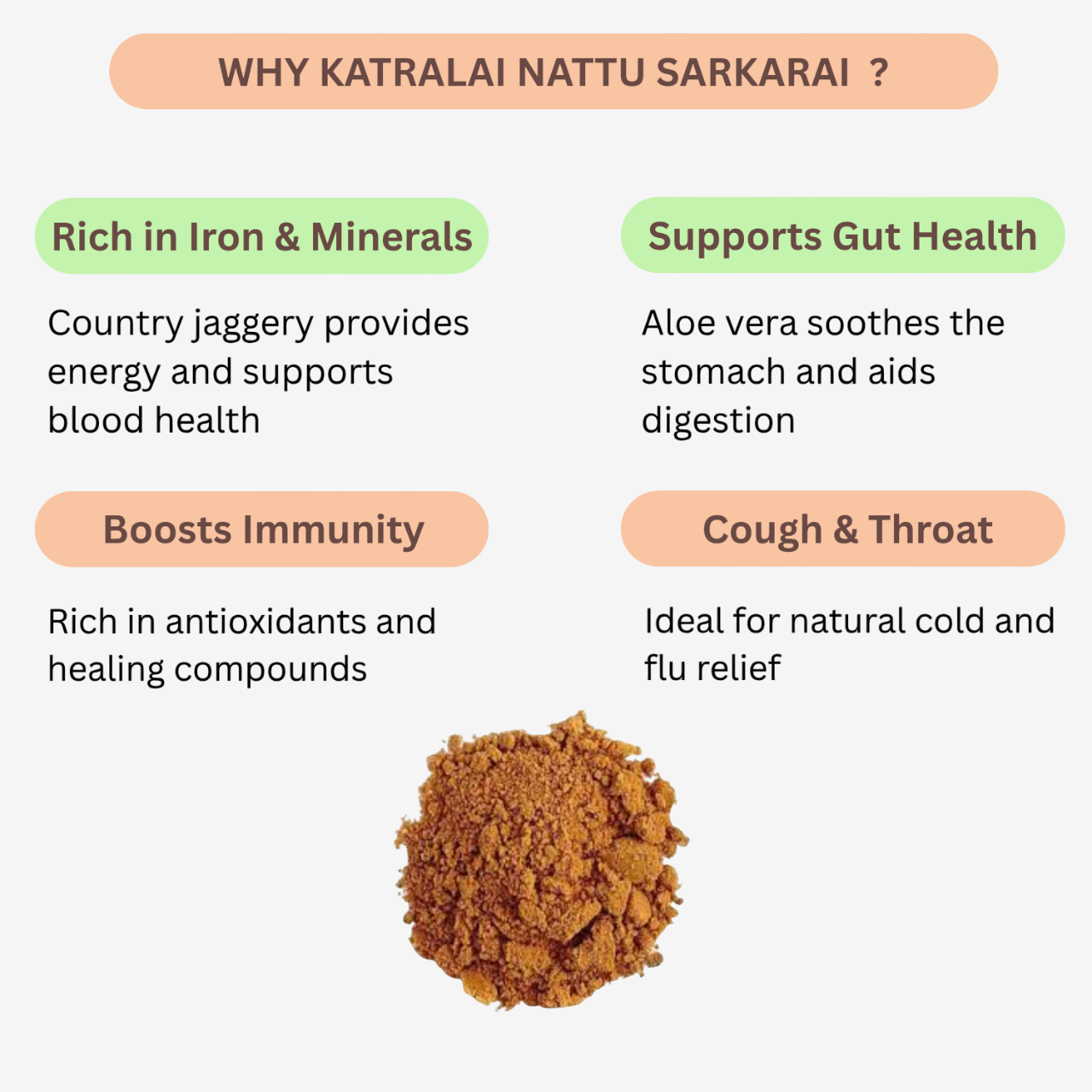 Karai Uzhavan Kudil  Katralai Nattu Sarkarai - 500 g (Pack of 2)