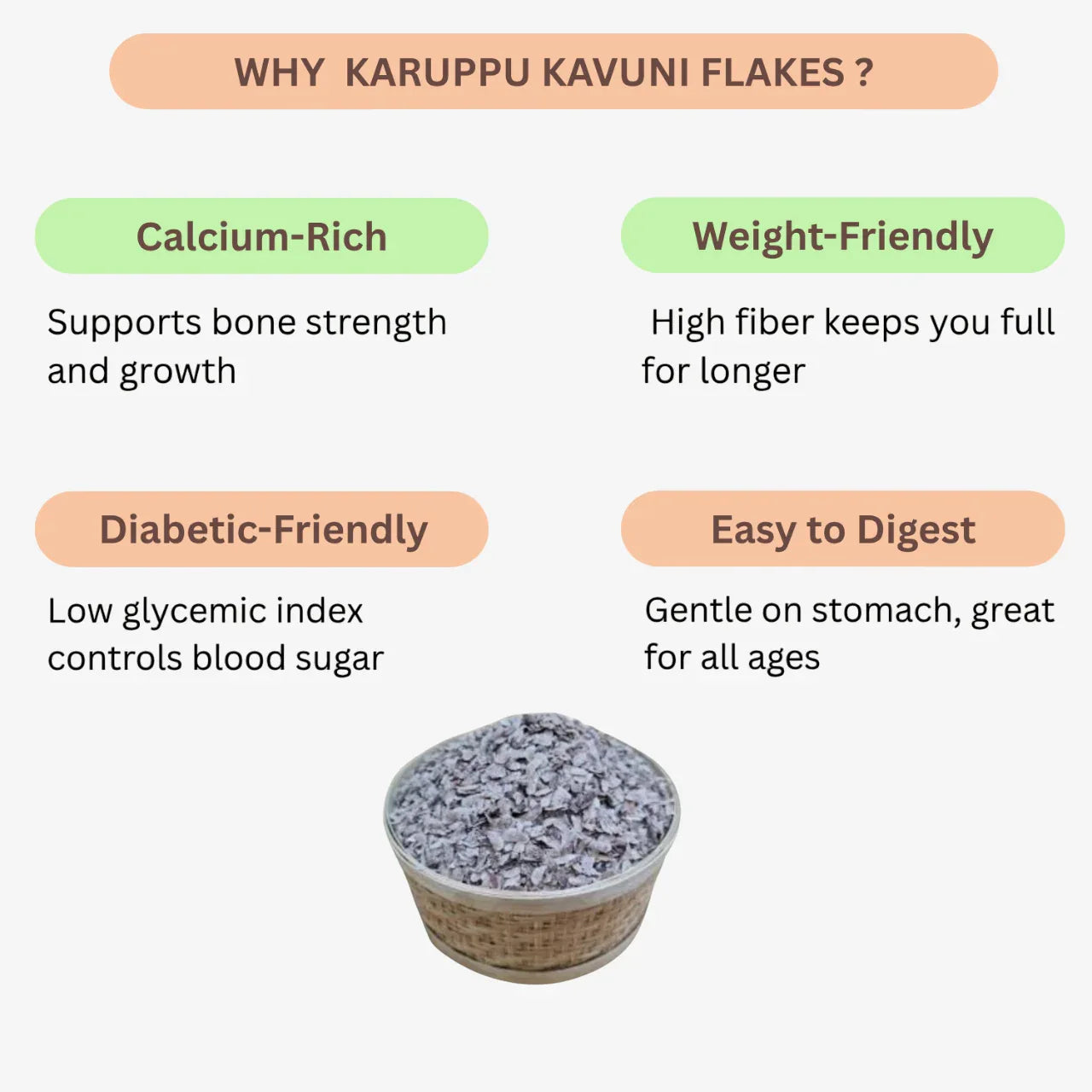 Karai Uzhavan Kudil Karuppu Kavuni Flakes / Karuppu Kavuni Aval - 150 g (Pack of 2) - Orgoshops