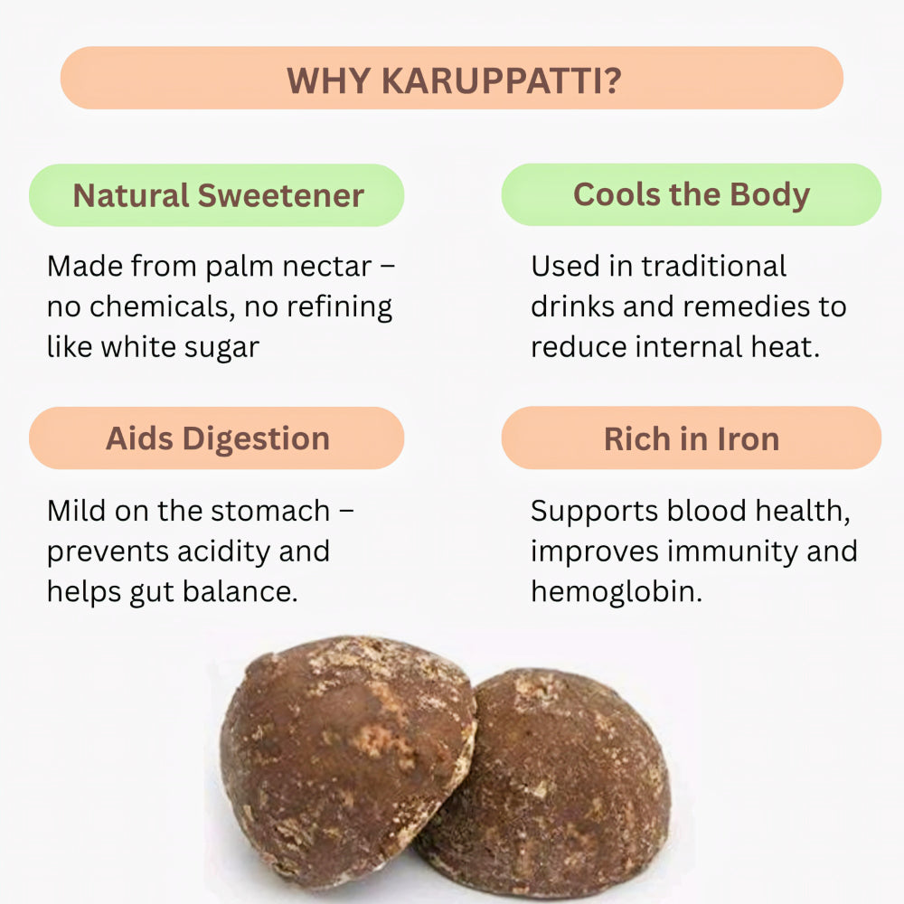 Thaiman Organic Karuppatti / Palm Jaggery - 1 kg