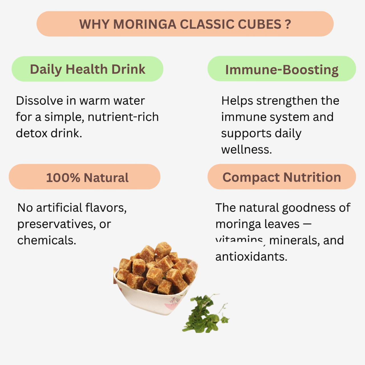 Intake Moringa Classic Cubes / Moringa Cubes / Cubes - 400 g