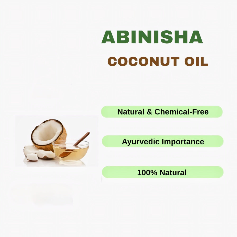 Abinisha Cold Pressed Coconut Oil / Kolhu / Kacchi Ghani / Wood Chekku Coconut Oil - 1 Litre