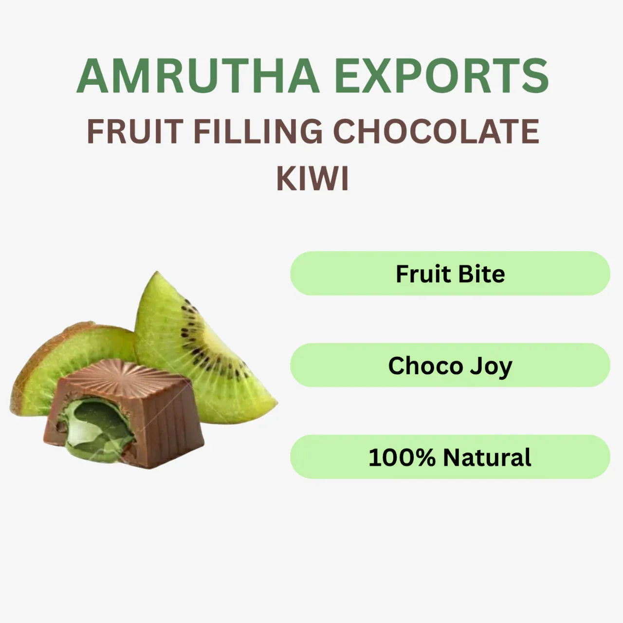 Amrutha Exports Fruit Filling Chocolate Kiwi - Orgoshops
