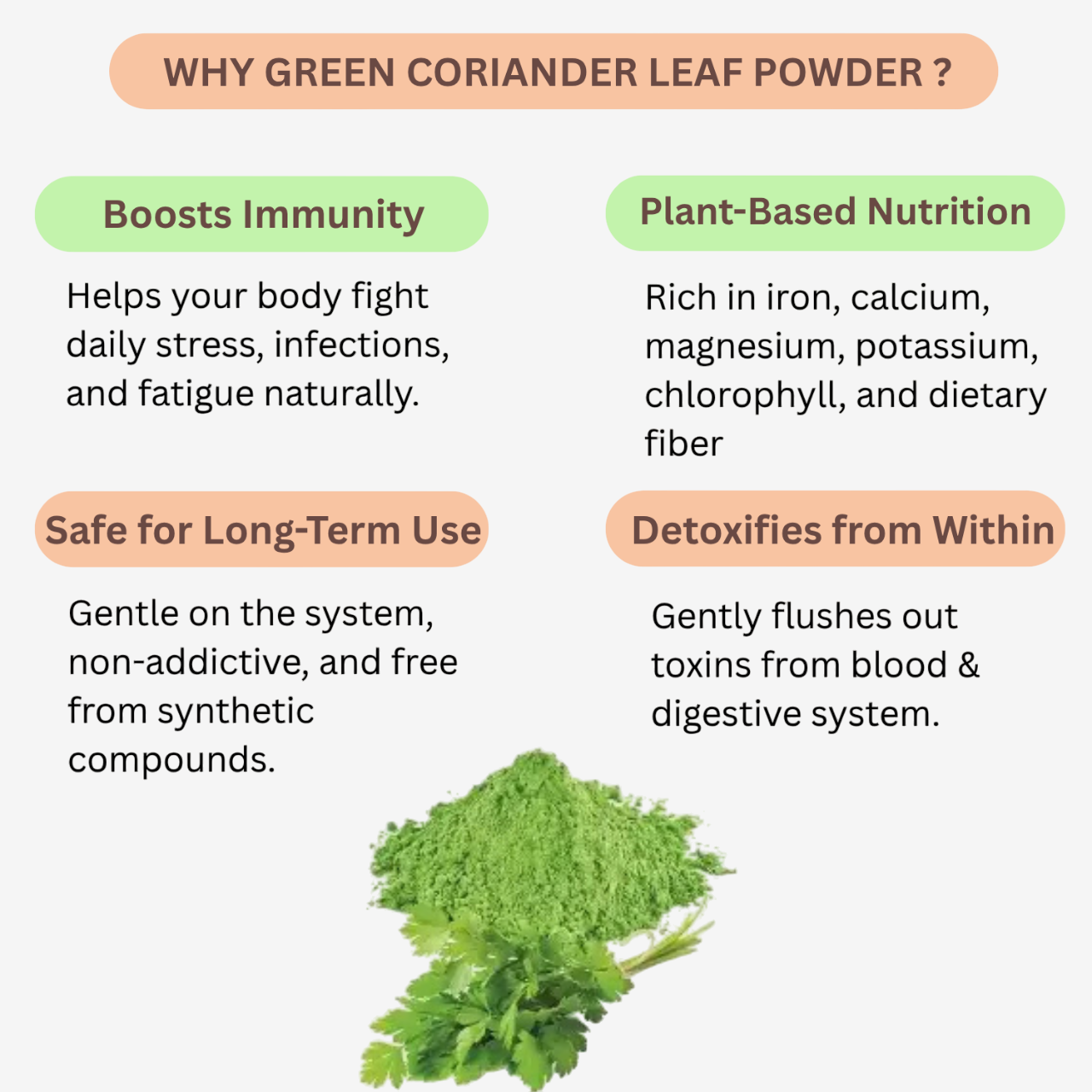 Nisarg Organic Farm Green Coriander Leaf Powder