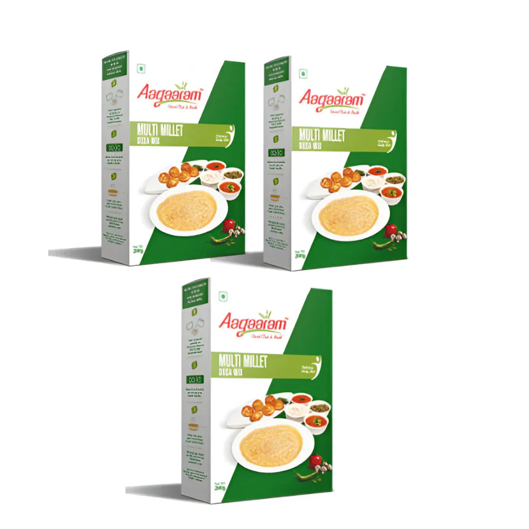 Aagaaram Multi Millet Dosa Mix - 600g ( Pack of 3 ) - Orgoshops