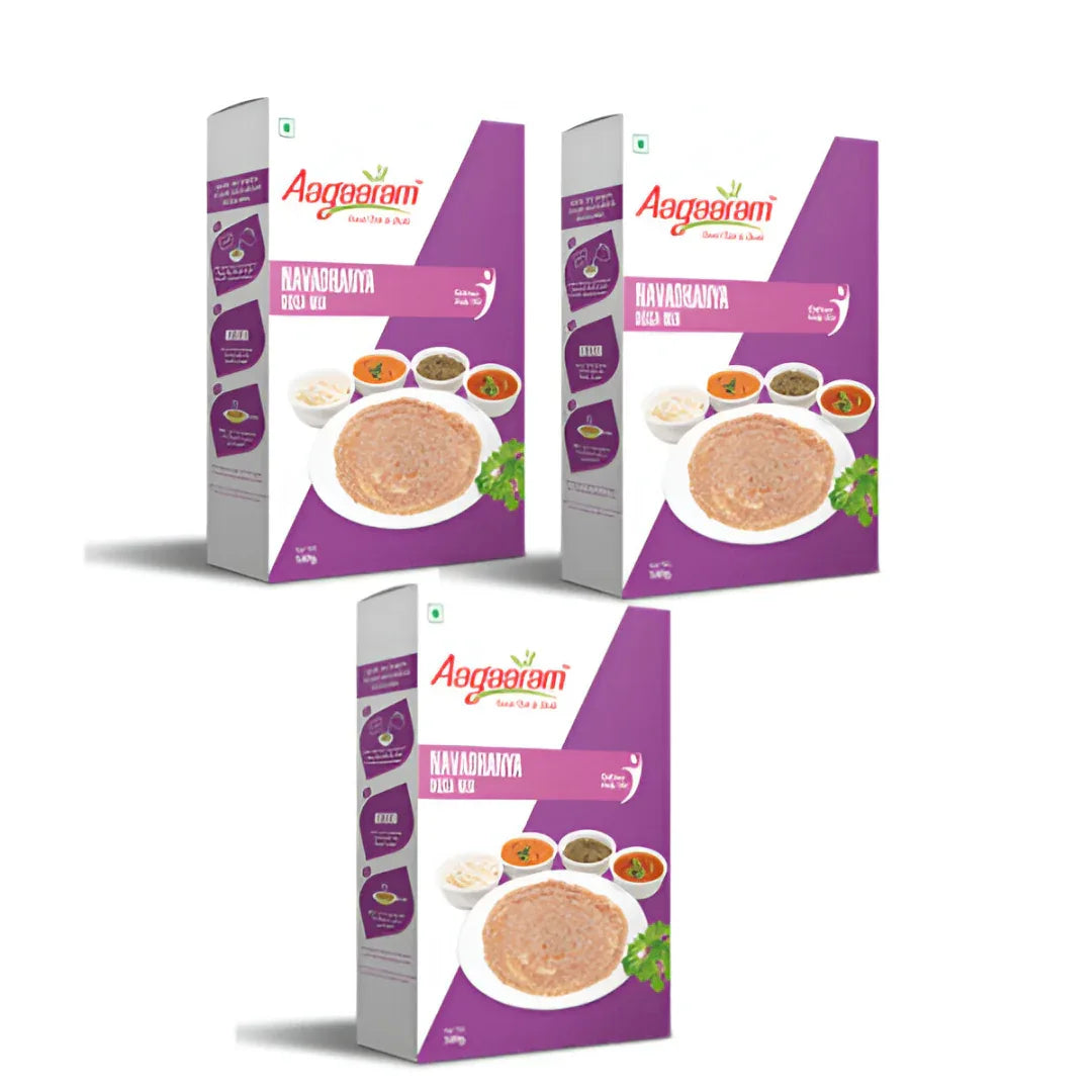 Aagaaram Navadhanya Dosa Mix - 600g ( Pack of 3 ) - Orgoshops
