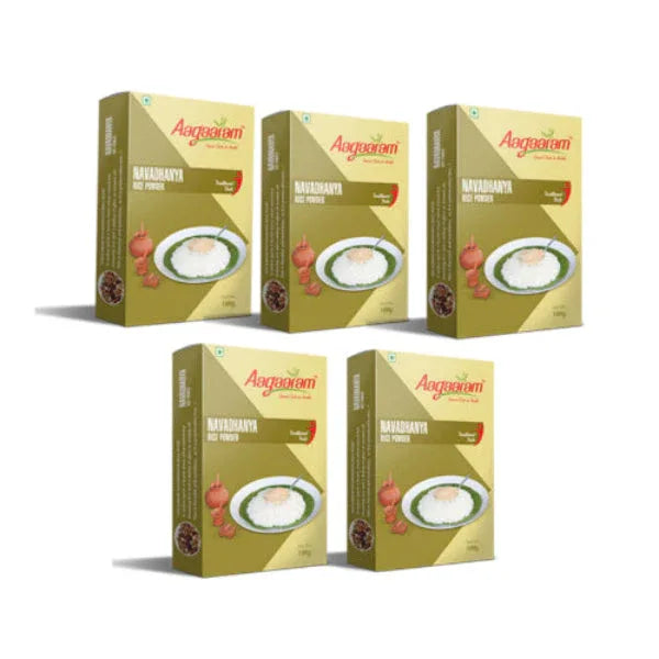 Aagaaram Navadhanya Rice Powder - 100g ( Pack of 5 ) - Orgoshops