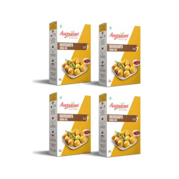 Aagaaram Navadhanya Bonda Mix - 200g ( Pack of 4 ) - Orgoshops