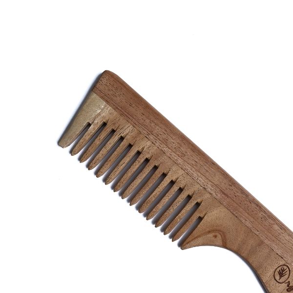 Organic B Wide Teeth Natural Neem Wood Comb-300gm