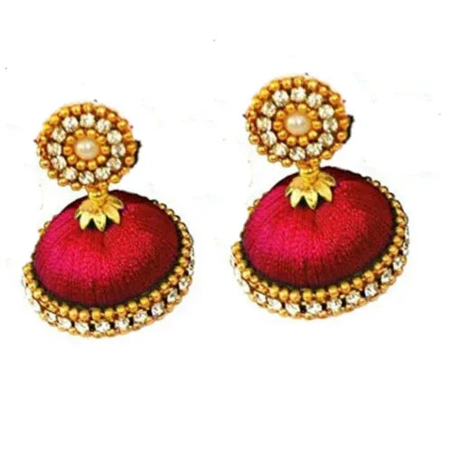 Red Silk Thread Necklace Set - Orgoshops