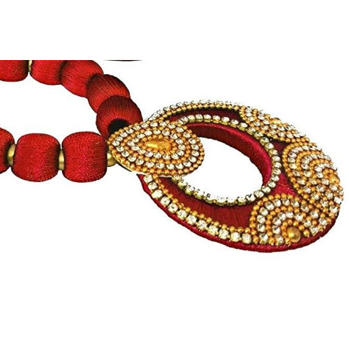 Red Silk Thread Necklace Set