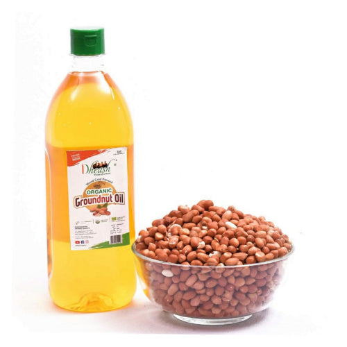 Dheash Organic Wood Cold Pressed Groundnut Oil - 1kg