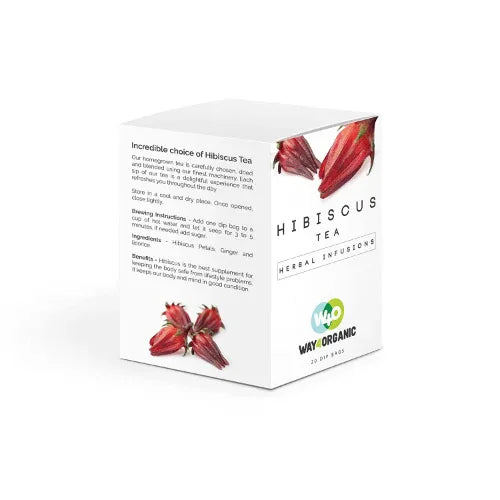 WAY 4 Oraganic Hibiscus Tea - 20 Dip Bags - Orgoshops