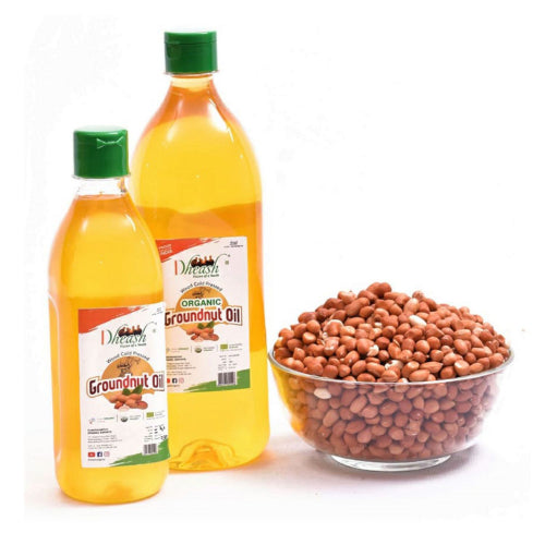 Dheash Organic Wood Cold Pressed Groundnut Oil - 1.5kg