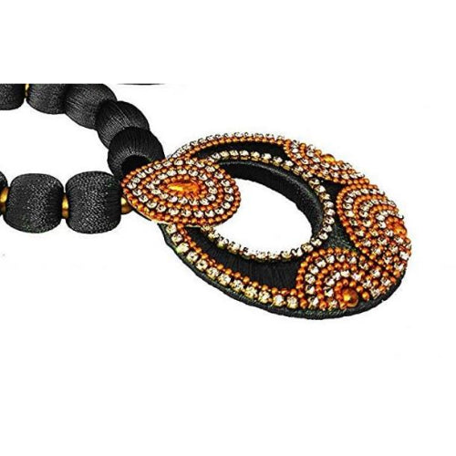 Black Silk Thread Necklace Set