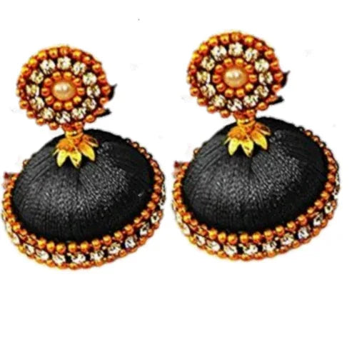 Black Silk Thread Necklace Set - Orgoshops