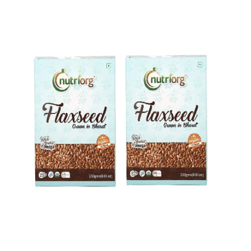 Nutriorgo Certified Organic Flaxseed Raw - 250g ( Pack of 2 )