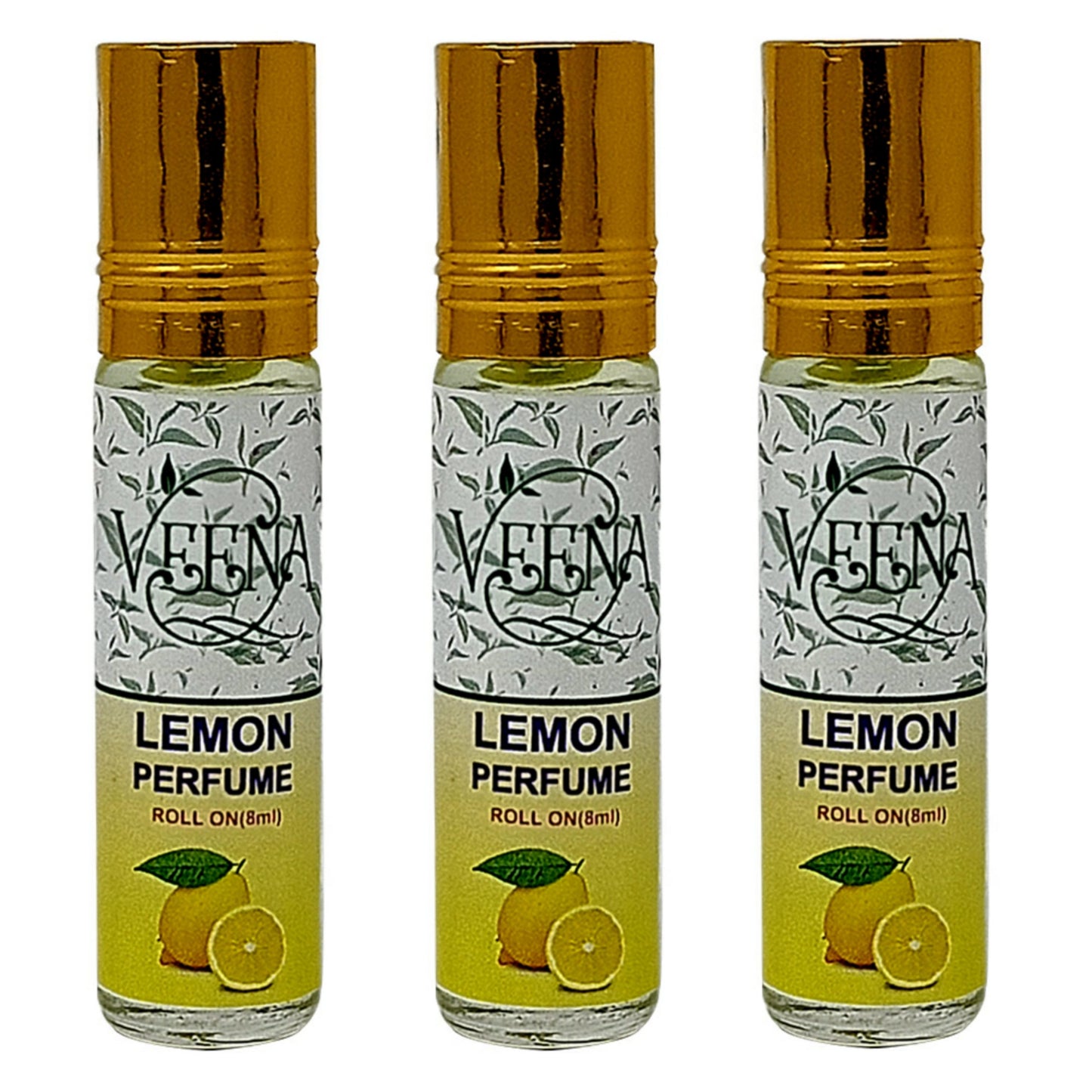 Veena Products Lemon Perfume Roll On – எலுமிச்சை வாசனை திரவம் - 10 ml ( pack of 3 )