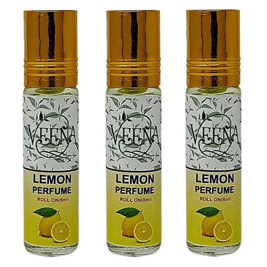 Veena Products Lemon Perfume Roll On – எலுமிச்சை வாசனை திரவம் - 10 ml ( pack of 3 )