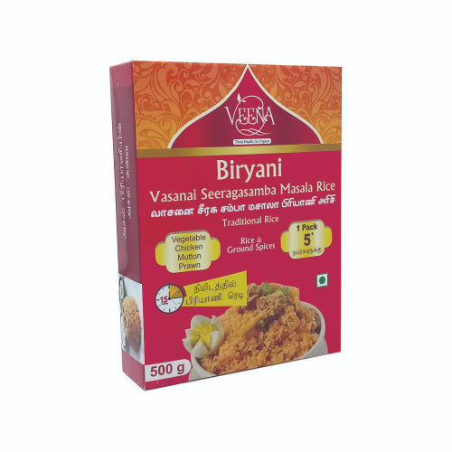 Veena Products Biriyani Vasanai Seeragasamba Masala Rice - 500 g ( Pack of 2 )