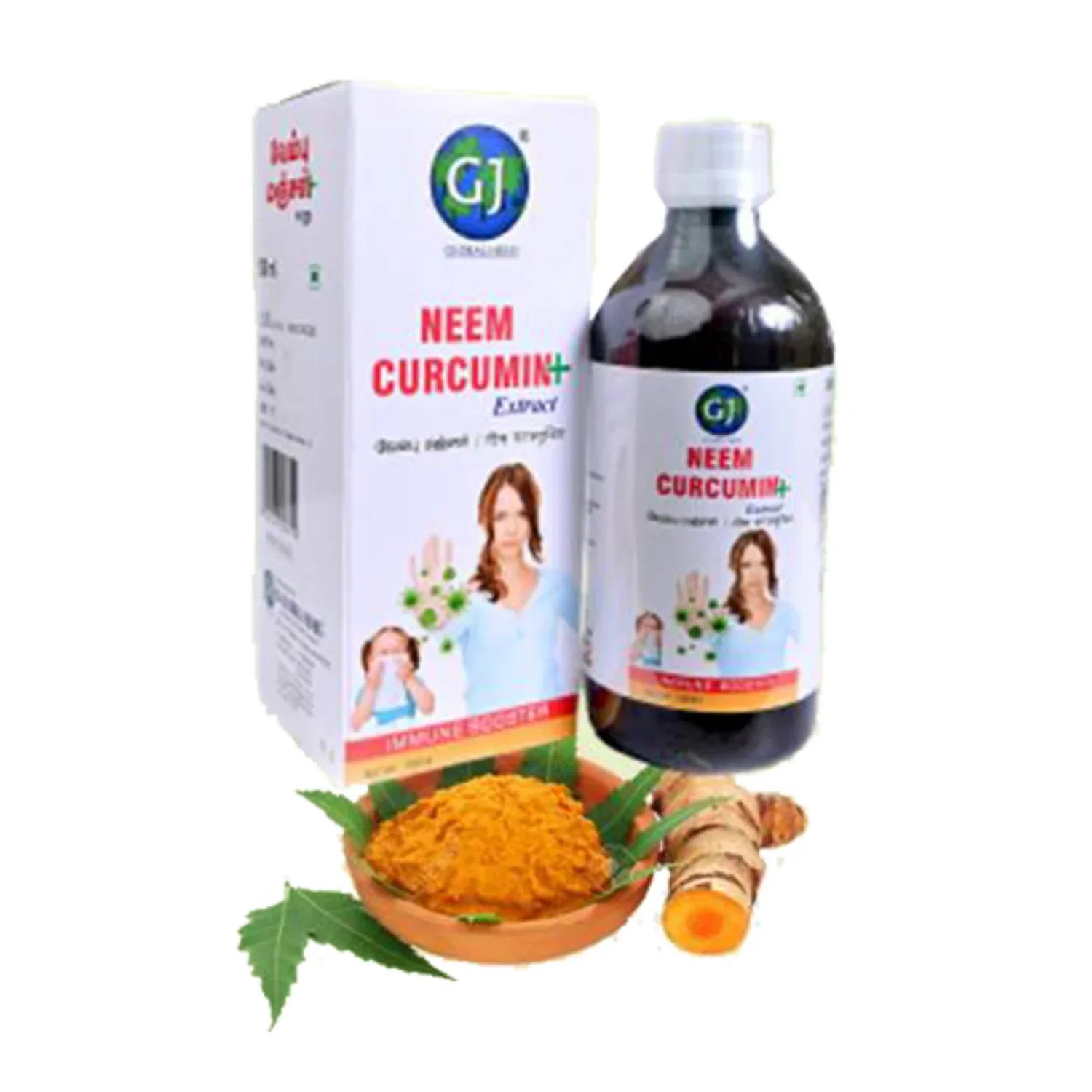 GJ Global Herbs Neem Curcumin Syrup - 500 ml - Orgoshops