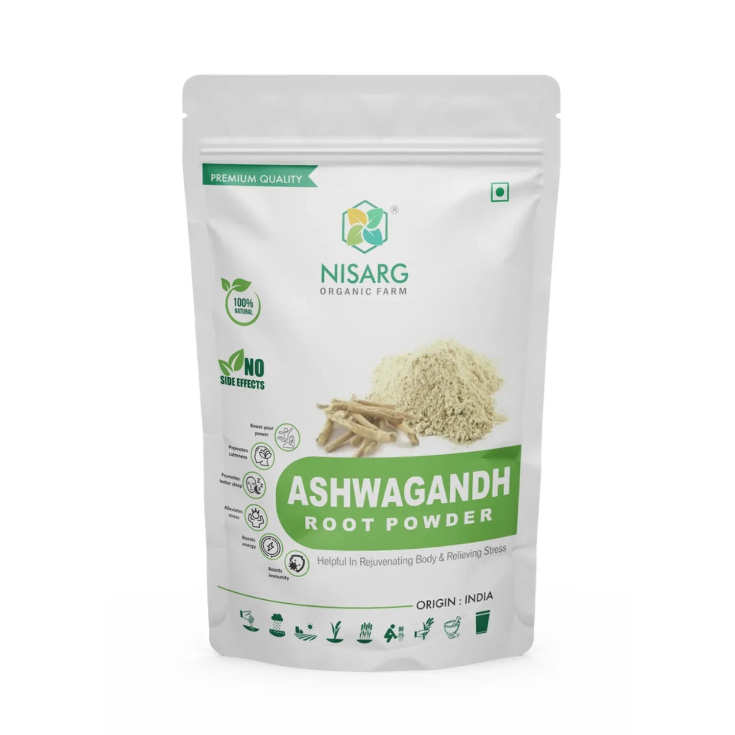 Nisarg Organic Farm Ashwagandha Root Powder - Orgoshops