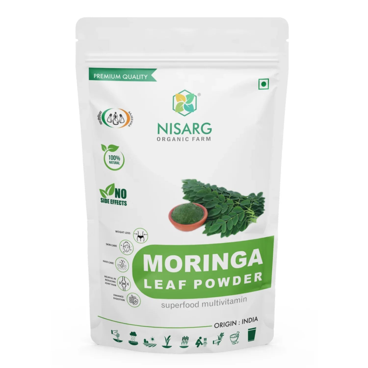 Nisarg Organic Farm Moringa Leaf Powder - Orgoshops