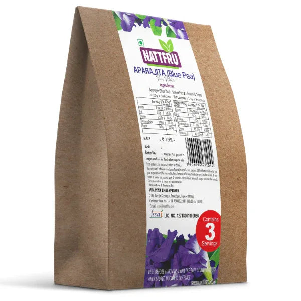 Nattfru : Blue Pea / Aparajita Tea - Natural Blue Purple Iced Tea, Cooler, Cocktails - Orgoshops