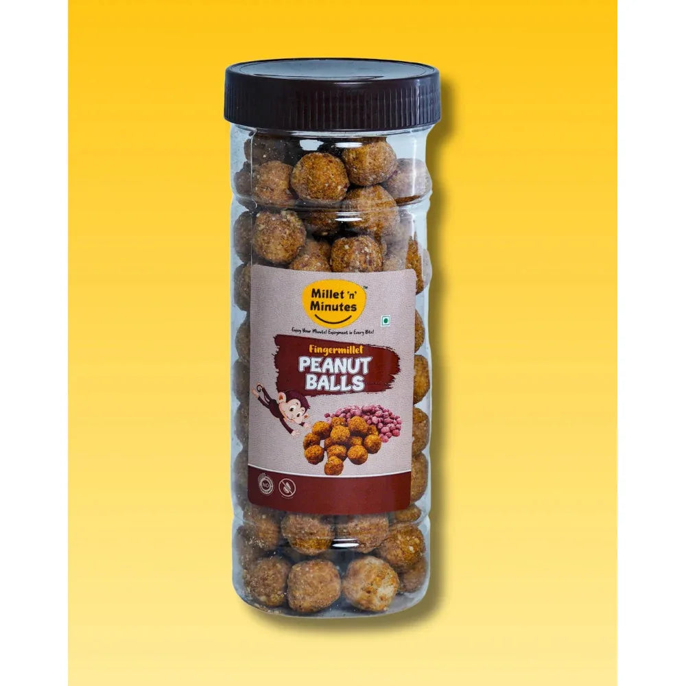 Millet 'n' Minutes Finger Millet Peanut Balls - 80 g (Pack of 2) - Orgoshops