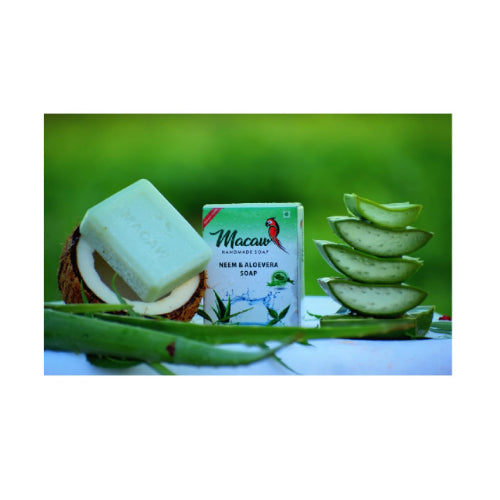 Macaw Herbal Neem and Aloevera and Sandal and Bentonite Soap - 300g (Pack of 3)