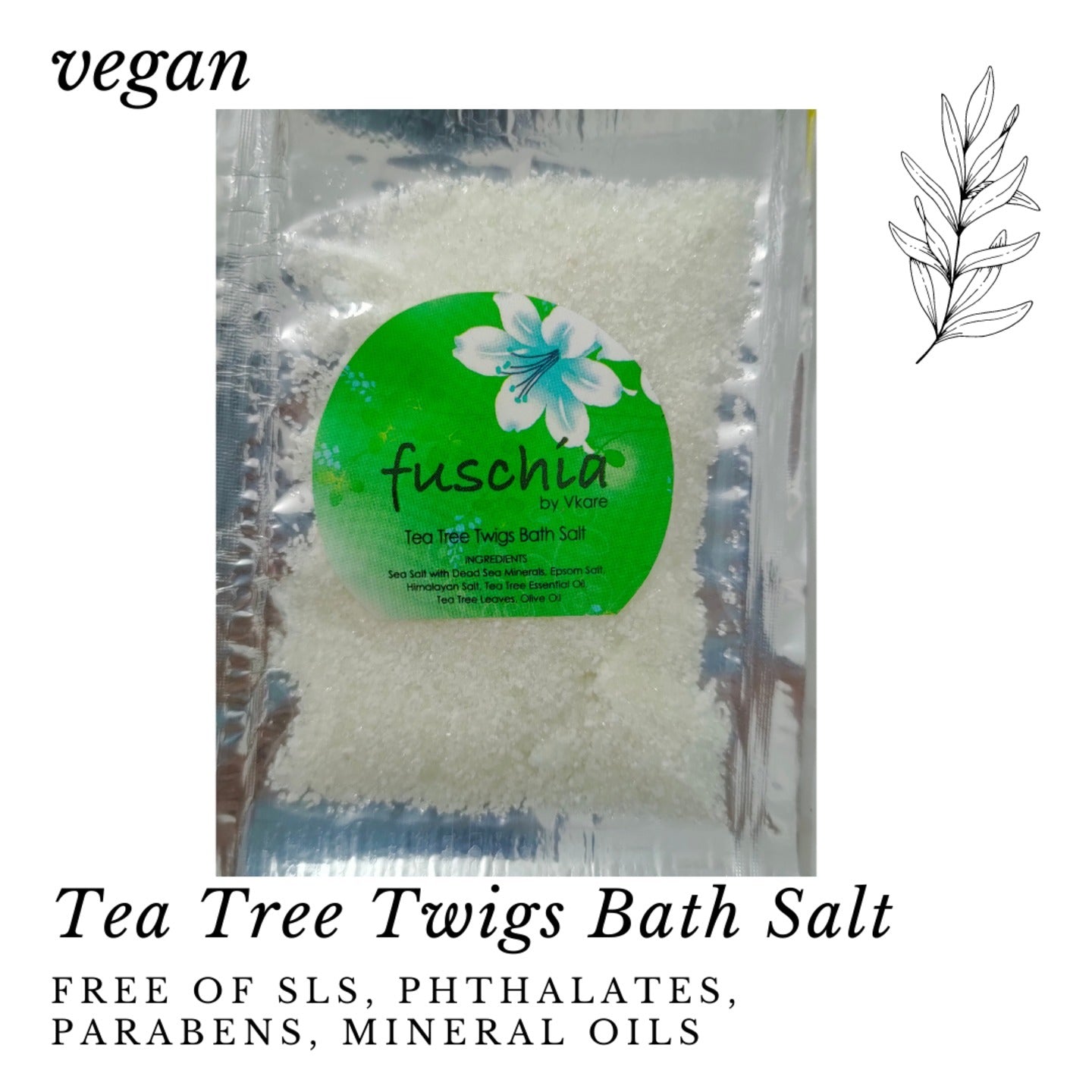 Fuschia - Tea Tree Twigs Bath salt- 15 gms(PACK OF 3)