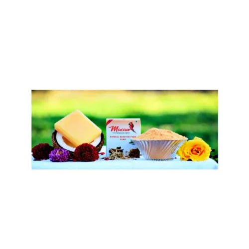Macaw Herbal Sandal and Rose and Bentonite Soap - 300g (Pack of 3) - Orgoshops
