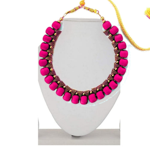 Silk Thread Fashion Necklace For Girls and Womens ( Pink )