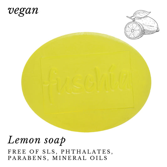 Fuschia - Lemon Natural Handmade Glycerine Soap - 100g