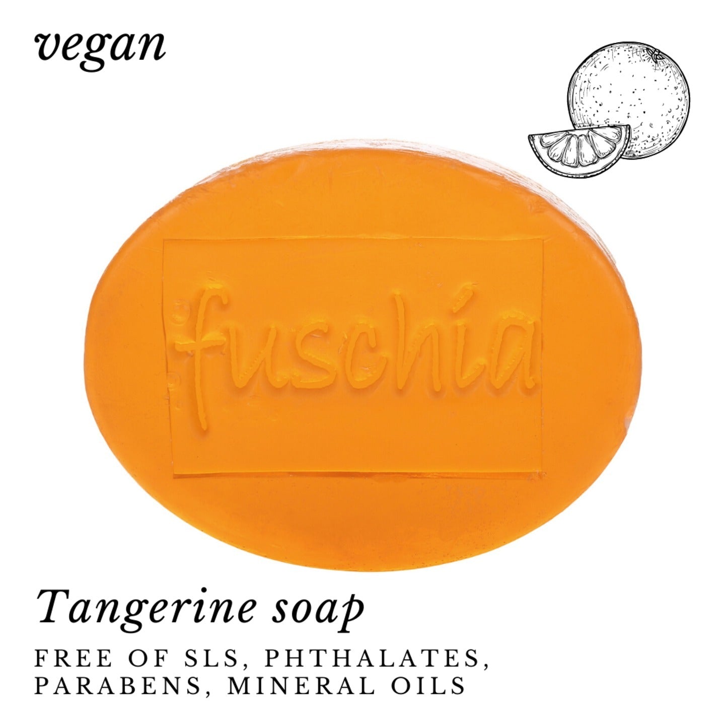 Fuschia - Tangerine Natural Handmade Glycerine Soap - 100g