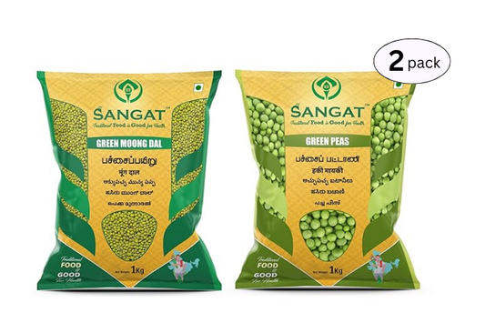 SANGAT : Green Moong Dal With Green Peas Each - 1 kg (Pack)