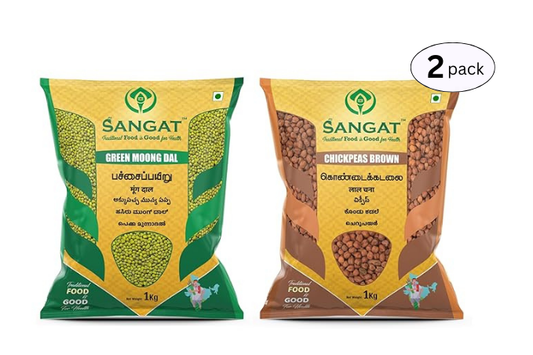 SANGAT : Green Moong Dal With Chick Peas Each - 1 kg (Pack)