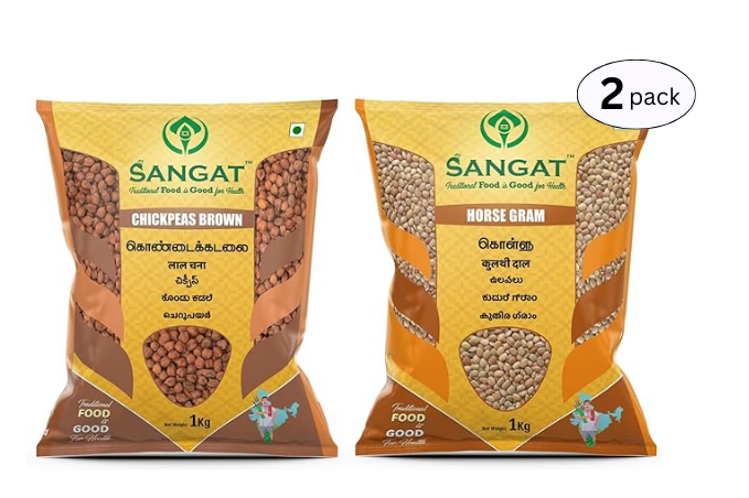 SANGAT : Chick Peas Brown With Horse Gram Each - 1 kg (Pack)