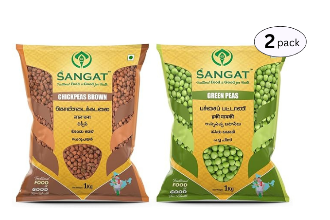 SANGAT : Chick Peas Brown With Green Peas Each-1Kg Pack