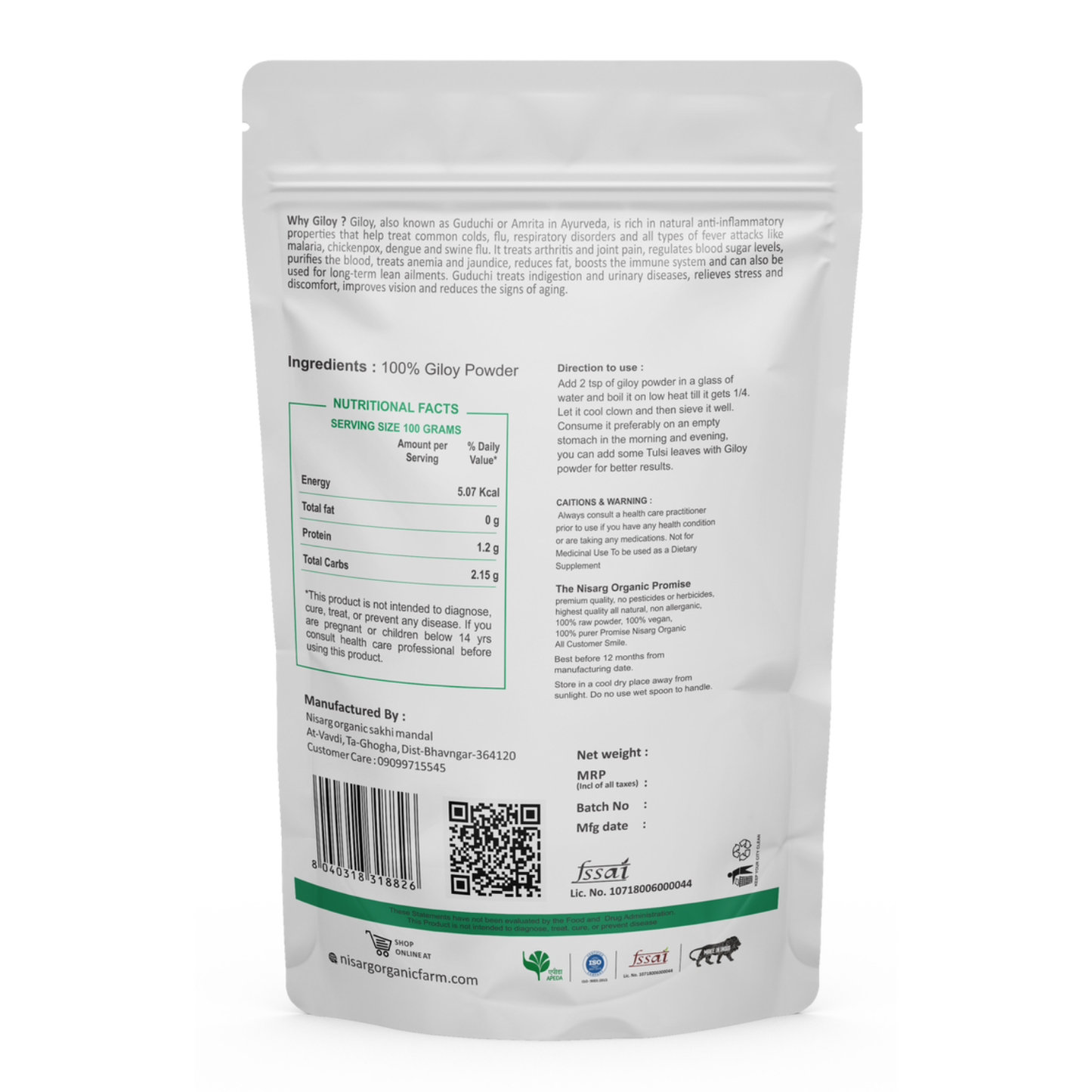 Nisarg Organic Farm Giloy Powder
