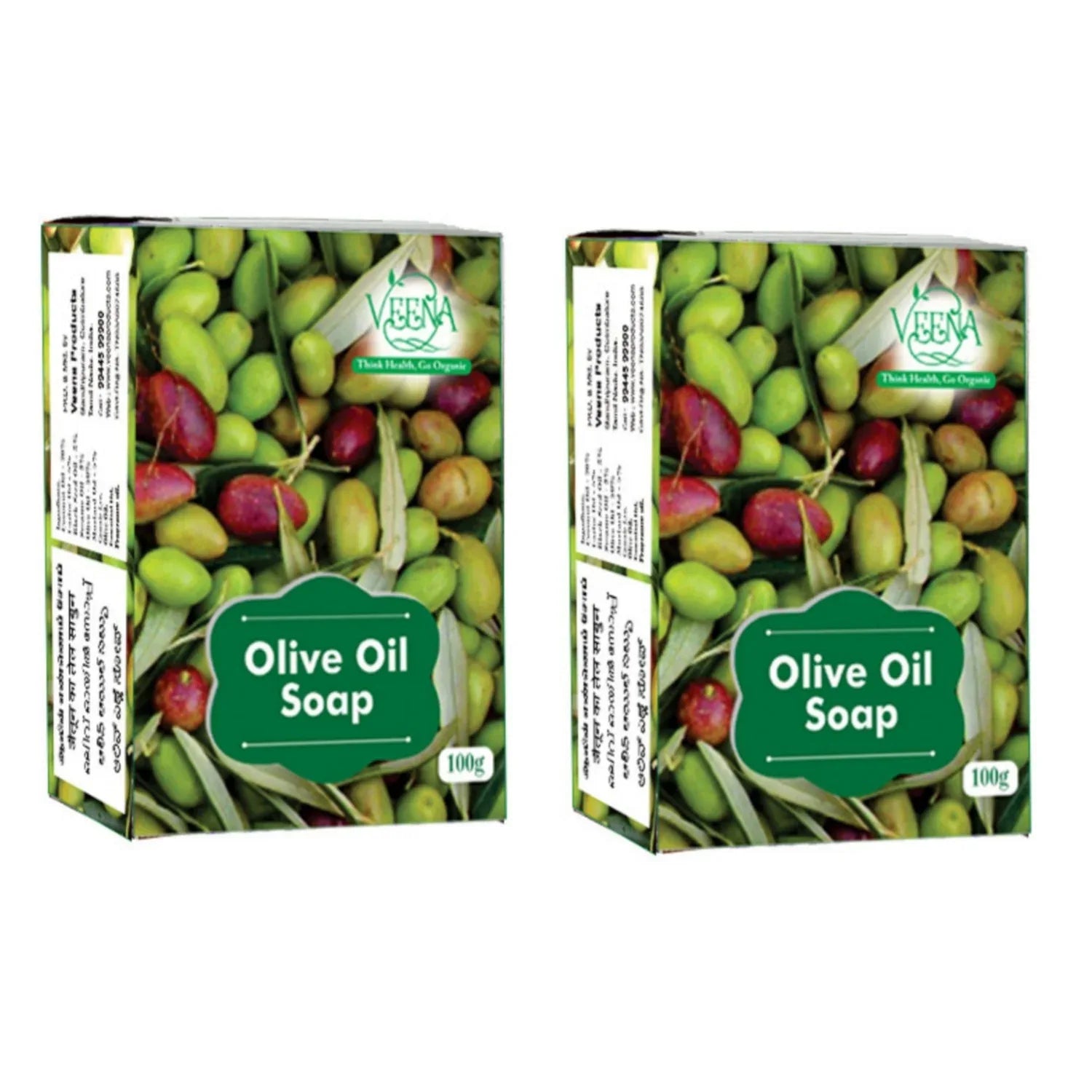 Veena Olive Oil Soap - 100 g ( pack of 2 ) - Orgoshops