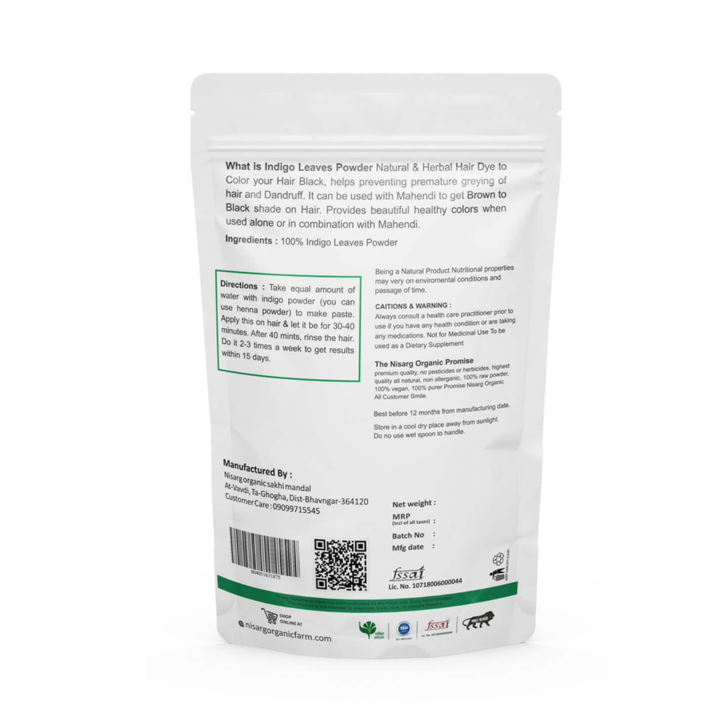 Nisarg Organic Farm Indigo Leaf Powder