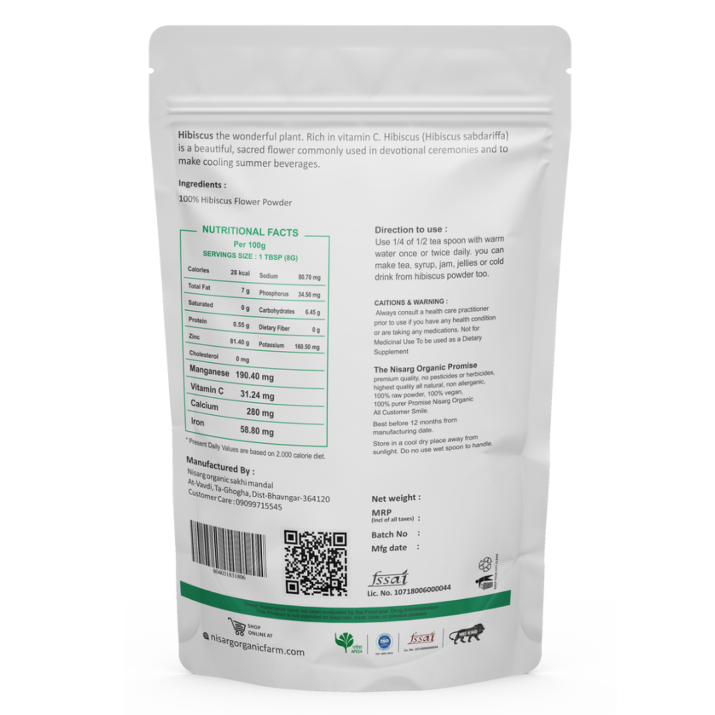 Nisarg Organic Farm Hibiscus Powder