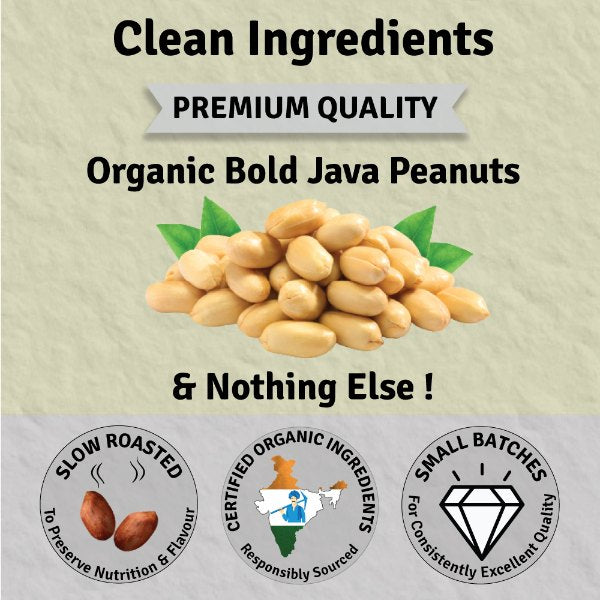 Jus Amazin Crunchy Organic Peanut Butter – Unsweetened (200g) | 28% Protein