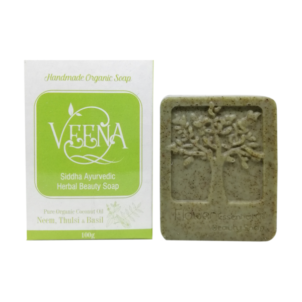 Veena Products Neem & Thulsi Natural Essential Oil Soap - 100 g ( Pack of 3 )