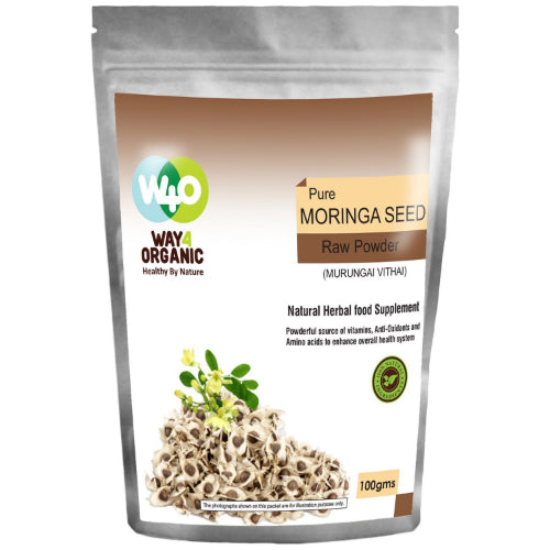 Way 4 Organic Pure Moringa Seed Raw Powder - 100gm