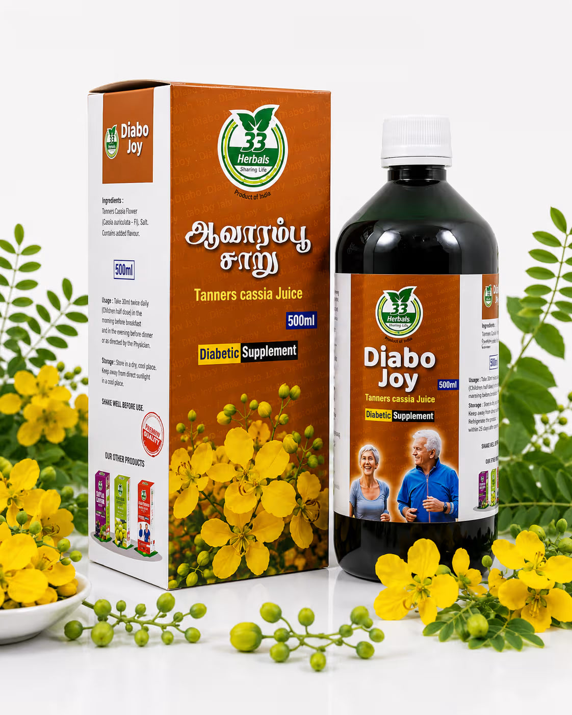 33 Herbals Tanners Cassia Juice (Aavaram Poo) - 500 ml