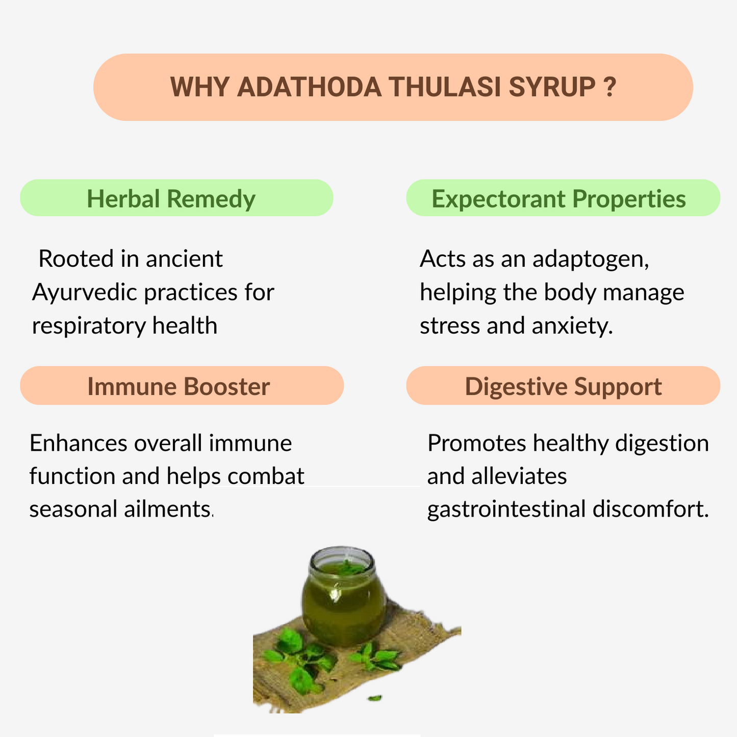 33 Herbals Adathoda Thulasi Syrup - 500 g