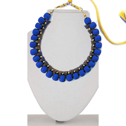 Silk Thread Fashion Necklace For Girls and Womens ( Blue )