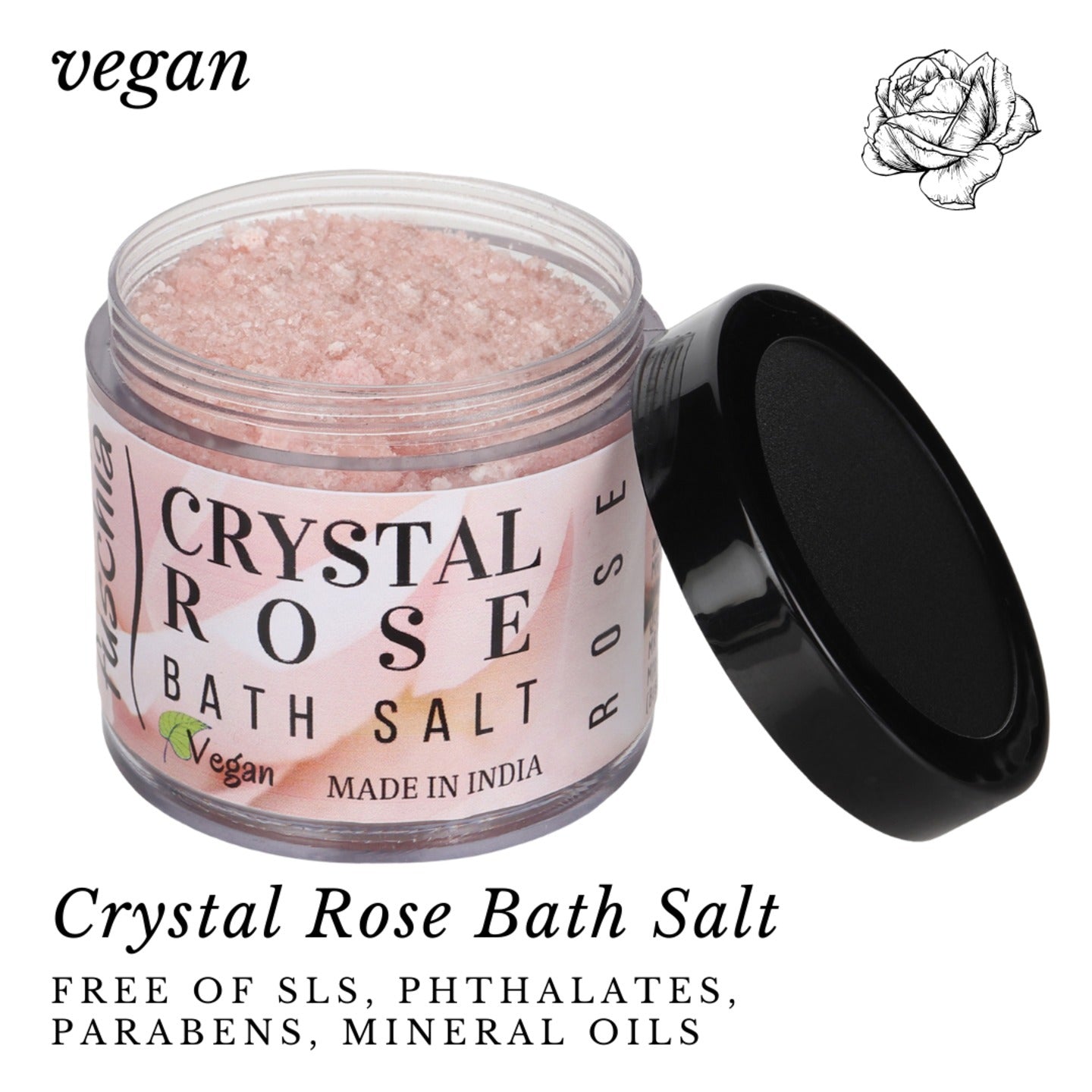 Fuschia Crystal Rose Bath Salt - 100g