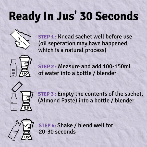 Jus Amazin 30-Second Almond Drink - Unsweetened (5X25g Sachets)